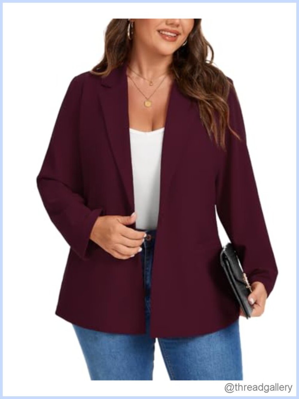 Plus Size Long Sleeve Button Blazer with Pockets Lapel Jacket